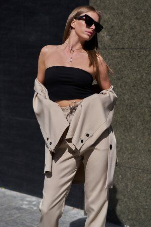 Jadone Fashion: Костюм Сантония с брюками бежевий - фото 6