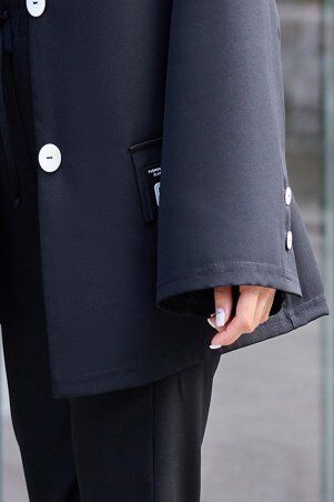 Jadone Fashion: Костюм Сантония с брюками чорний - фото 3