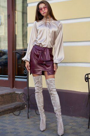 Jadone Fashion: Рубашка Гранде бежевий - фото 1