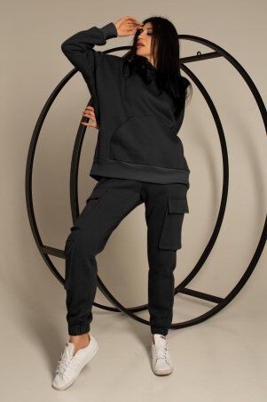Jadone Fashion: Худи Руби чорний - фото 1
