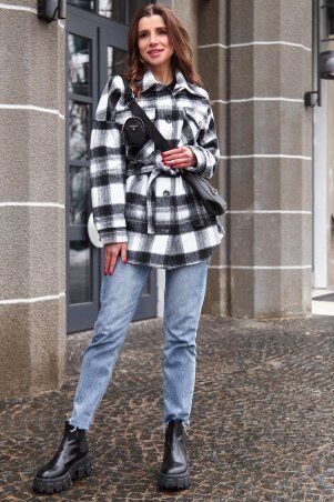Jadone Fashion: Пальто-рубашка Нетти чорний - фото 2