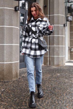 Jadone Fashion: Пальто-рубашка Нетти чорний - фото 3