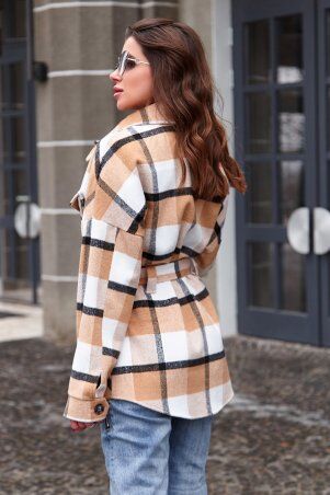 Jadone Fashion: Пальто-рубашка Нетти бежевий - фото 2