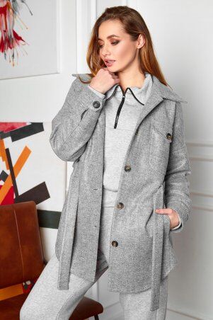 Jadone Fashion: Облегченное пальто Мираж сірий - фото 2