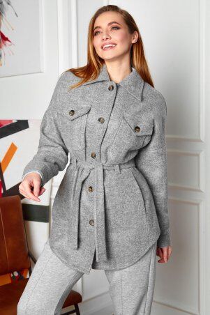 Jadone Fashion: Облегченное пальто Мираж сірий - фото 4