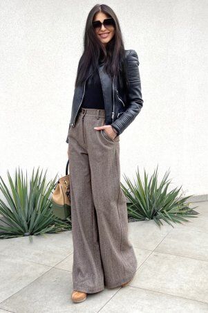 Jadone Fashion: Брюки-палаццо Фива коричневий - фото 2