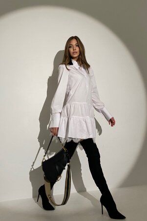 Jadone Fashion: Платье-рубашка Рауза білий - фото 2
