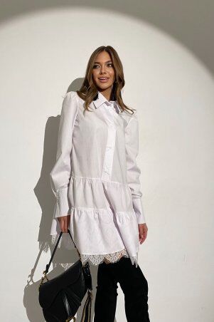 Jadone Fashion: Платье-рубашка Рауза білий - фото 5
