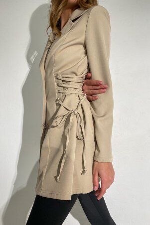 Jadone Fashion: Платье-пиджак Даро бежевий - фото 5