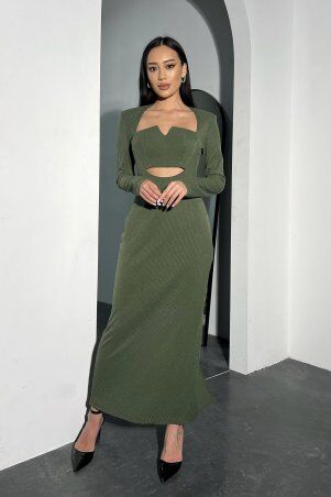 Jadone Fashion: Платье Шардо хакі - фото 2