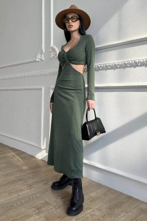 Jadone Fashion: Сукня Катаріна хакі - фото 2