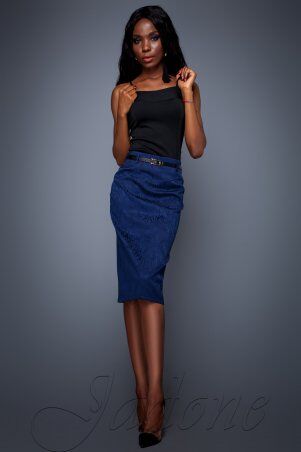 Jadone Fashion: Юбка Лакки темно-синій - фото 2
