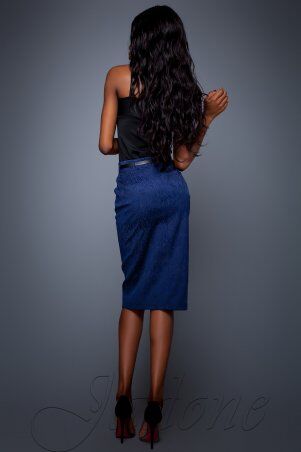 Jadone Fashion: Юбка Лакки темно-синій - фото 5