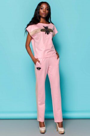 Jadone Fashion: Костюм Пурино с брюками рожевий - фото 1