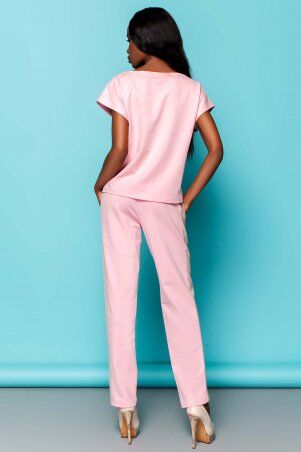 Jadone Fashion: Костюм Пурино с брюками рожевий - фото 3