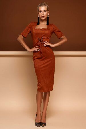 Jadone Fashion: Платье Виолетта цегляний - фото 2