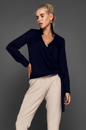 Jadone Fashion: Рубашка Изабель темно-синій - фото 2