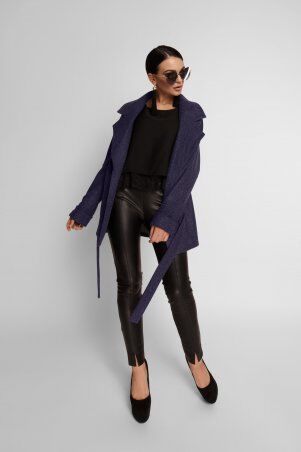 Jadone Fashion: Укороченное облегченное пальто Скарлет темно-синій - фото 1