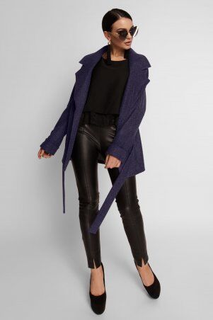 Jadone Fashion: Укороченное облегченное пальто Скарлет темно-синій - фото 2