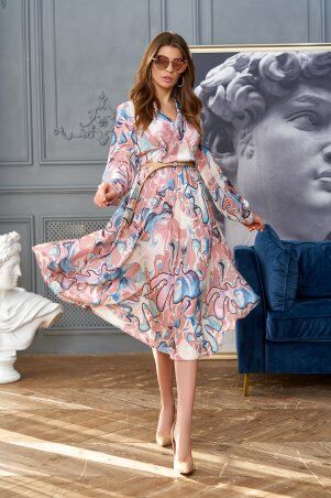 Jadone Fashion: Платье Агата без ремня персиковий - фото 1