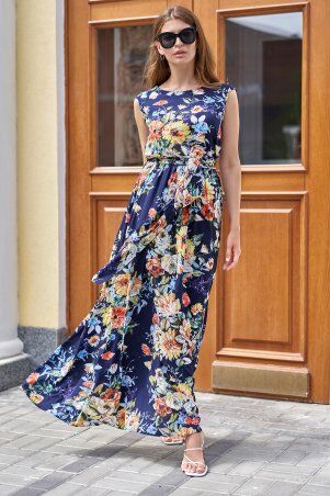 Jadone Fashion: Платье Сиона темно-синій - фото 1