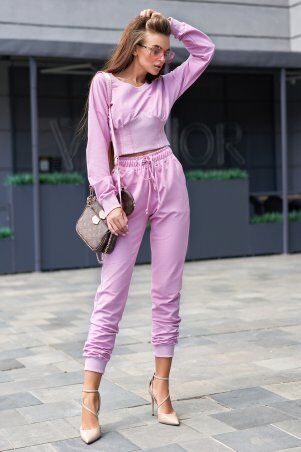 Jadone Fashion: Прогулочный костюм Тео рожевий - фото 2