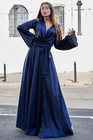 Jadone Fashion: Платье Виктория темно-синій - фото 1