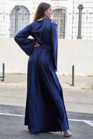 Jadone Fashion: Платье Виктория темно-синій - фото 3