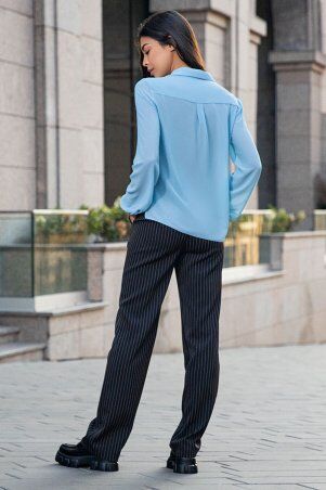 Itelle: Блакитна шифонова блуза з довгим рукавом Мерседес 21276 - фото 2