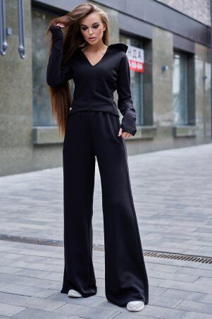 Jadone Fashion: Костюм з кюлотами Борнео чорний - фото 1