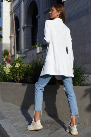 Jadone Fashion: Подовжений Піджак Нейтон білий - фото 5
