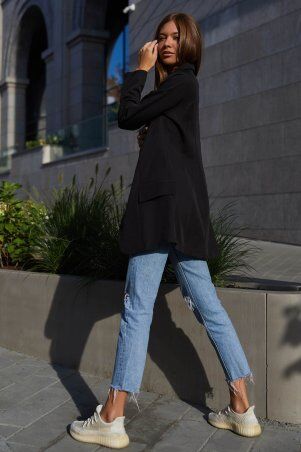 Jadone Fashion: Подовжений Піджак Нейтон чорний - фото 2