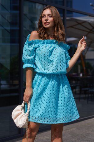 Jadone Fashion: Сукня Шарм блакитний - фото 2