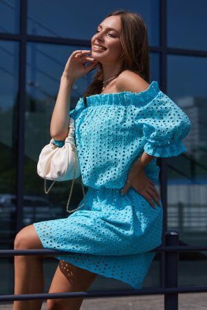 Jadone Fashion: Сукня Шарм блакитний - фото 4
