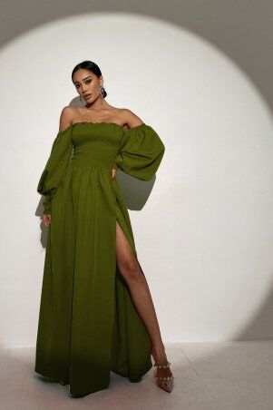Jadone Fashion: Сукня Ділара хакі - фото 1