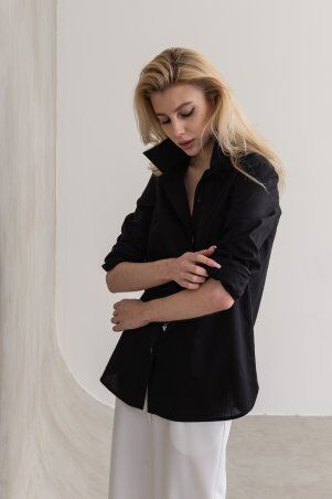Itelle: Сорочка з бавовняної тканини чорного кольору Каріма 21291 - фото 3