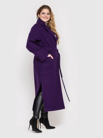 Vlavi: Пальто женское свободного стиля Алеся фиолет 125512 - фото 3