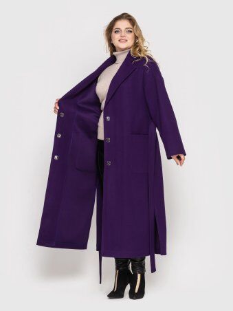 Vlavi: Пальто женское свободного стиля Алеся фиолет 125512 - фото 5
