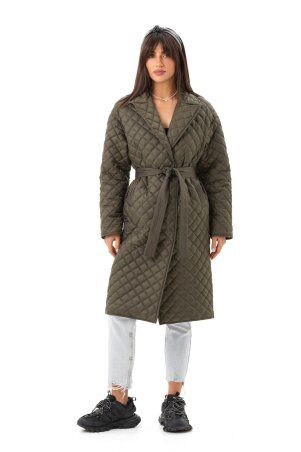 Emass: Стьобане пальто Асія хакі 396-110-1 - фото 2