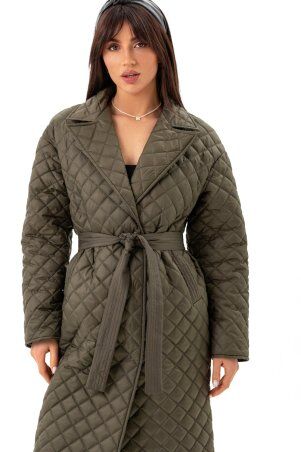 Emass: Стьобане пальто Асія хакі 396-110-1 - фото 3