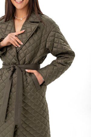 Emass: Стьобане пальто Асія хакі 396-110-1 - фото 4