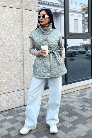 Jadone Fashion: Подовжений жилет Міда оливка - фото 3