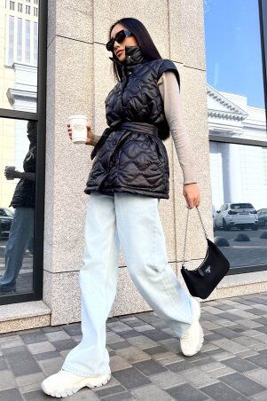 Jadone Fashion: Подовжений жилет Міда чорний - фото 1