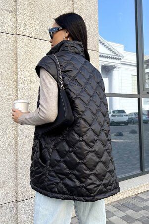 Jadone Fashion: Подовжений жилет Міда чорний - фото 2