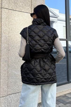 Jadone Fashion: Подовжений жилет Міда чорний - фото 6
