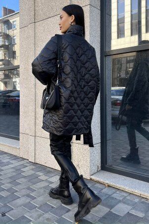 Jadone Fashion: Демісезонна куртка Файна чорний - фото 5