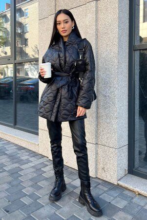 Jadone Fashion: Демісезонна куртка Файна чорний - фото 8
