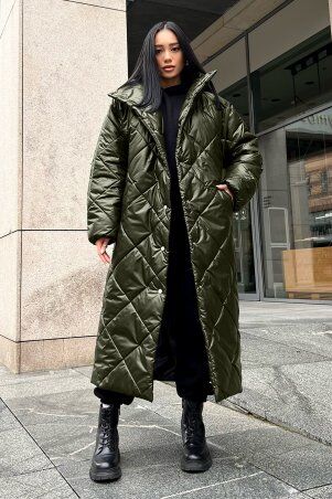 Jadone Fashion: Зимове пальто Реммі хакі - фото 1