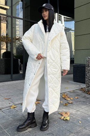 Jadone Fashion: Зимове пальто Реммі білий - фото 1