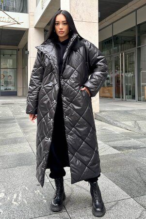 Jadone Fashion: Зимове пальто Реммі чорний - фото 1